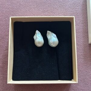 Baroque Pearl Studs in 14k gold NWT